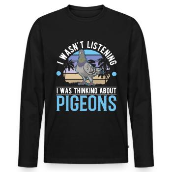 Taube Geschenk Taubenzüchter Taubenzucht - Männer Premium Bio Langarmshirt - Schwarz - Vorne - Nico (187cm)