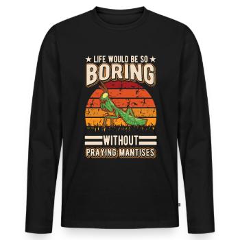 Praying Mantis Gift Mantis Mantis Mantis Fangschrecke - Men's Premium Organic Long Sleeve Shirt - black - Front - Nico (187cm)