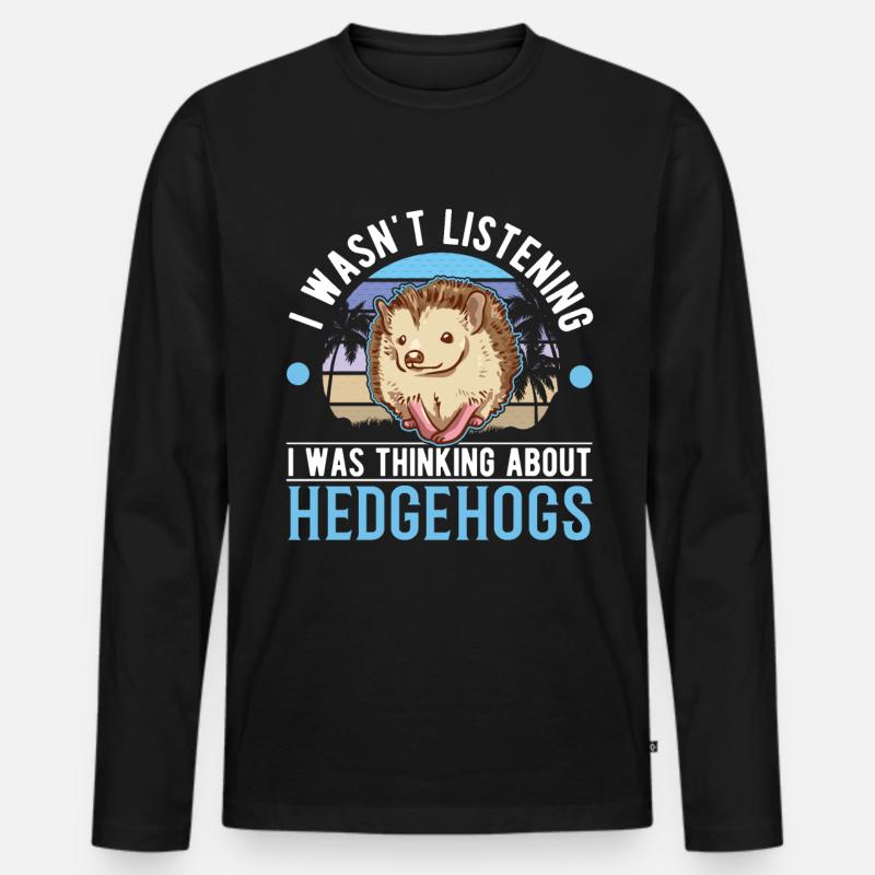Igel Liehbaber Stacheligel - Männer Premium Bio Langarmshirt - Schwarz