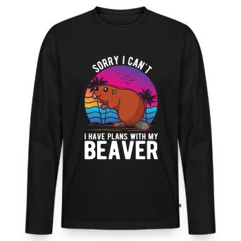Beaver Gift Beaver Dam Beaver - Men's Premium Organic Long Sleeve Shirt - black - Front - Nico (187cm)