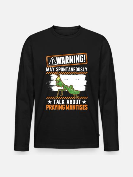 Gottesanbeterin Mantis Fangschrecke - Männer Premium Bio Langarmshirt - Schwarz