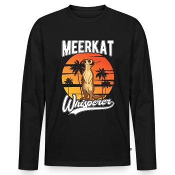 Erdmännchen Flüsterer Meerkat Whisperer - T-shirt manches longues Premium bio Homme - noir - Devant - Nico (187cm)