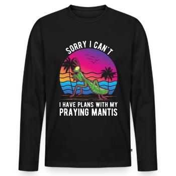 Praying Mantis Gift Mantis Mantis Mantis Fangschrecke - Men's Premium Organic Long Sleeve Shirt - black - Front - Nico (187cm)