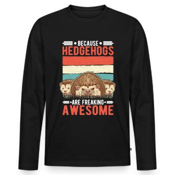 Parce que les hérissons sont effrayants Igel - T-shirt manches longues Premium bio Homme - noir - Devant - Nico (187cm)