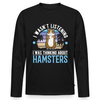 Hamster Geschenk Hamsterrad Goldhamster - Männer Premium Bio Langarmshirt - Schwarz - Vorne - Nico (187cm)