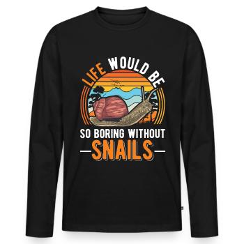 La vie serait si ennuyeuse sans Snails Snail - T-shirt manches longues Premium bio Homme - noir - Devant - Nico (187cm)
