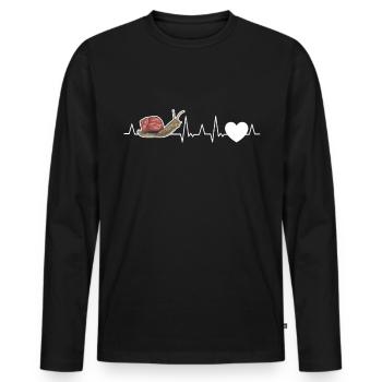 Schnecke Herzschlag - Männer Premium Bio Langarmshirt - Schwarz - Vorne - Nico (187cm)