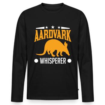 Erdferkel Flüsterer Aardvark Whisperer - Men's Premium Organic Long Sleeve Shirt - black - Front - Nico (187cm)