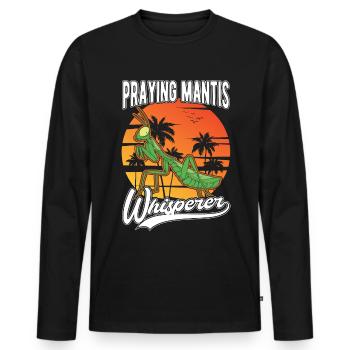 Mante religieuse Whisperer Mante de Manti - T-shirt manches longues Premium bio Homme - noir - Devant - Nico (187cm)