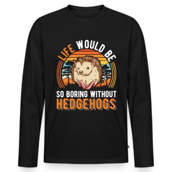 La vie serait si ennuyeuse sans Hedgehogs Hedgehog - T-shirt manches longues Premium bio Homme - noir - Devant - Nico (187cm)