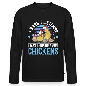 Chicken Chicken Breeding Chicken Farmer - Men's Premium Organic Long Sleeve Shirt - black - Front - Nico (187cm)
