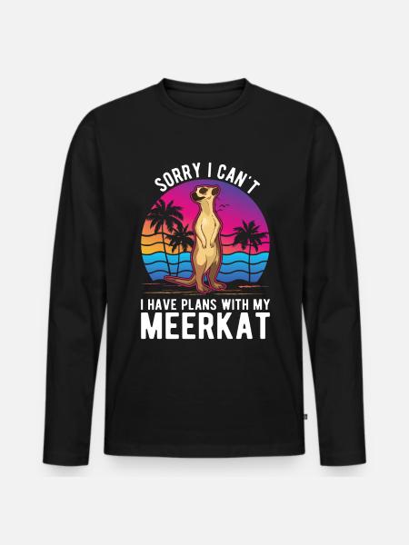 Suricate Cadeau Suricate Suricate - T-shirt manches longues Premium bio Homme - noir