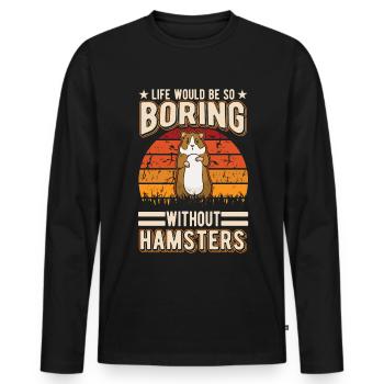 Hamster Owner Golden Hamster Hamster - Men's Premium Organic Long Sleeve Shirt - black - Front - Nico (187cm)
