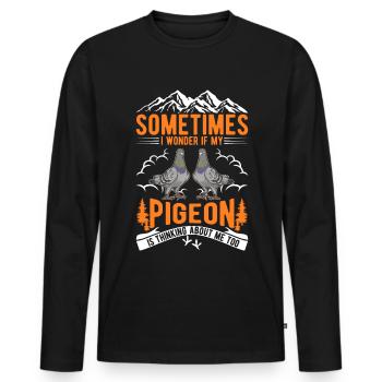 Taube Taubenzüchter Stadttaube - Männer Premium Bio Langarmshirt - Schwarz - Vorne - Nico (187cm)