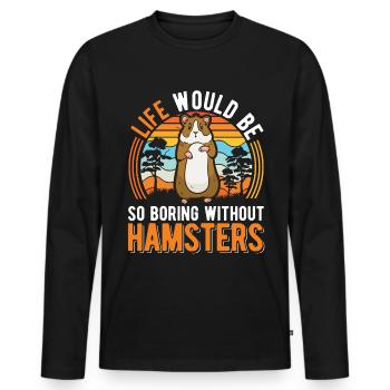 Hamster Owner Golden Hamster Hamster - Men's Premium Organic Long Sleeve Shirt - black - Front - Nico (187cm)