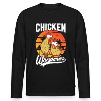 Chicken Whisperer Chicken Breeding Chicken Farmer - Men's Premium Organic Long Sleeve Shirt - black - Front - Nico (187cm)