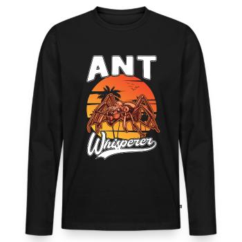 Fourmis Chuchoteur Fourmi Chuchoteur - T-shirt manches longues Premium bio Homme - noir - Devant - Nico (187cm)