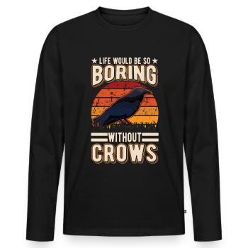 Crow Raven Raven Crow Keeping Crow Breeder - Men's Premium Organic Long Sleeve Shirt - black - Front - Nico (187cm)
