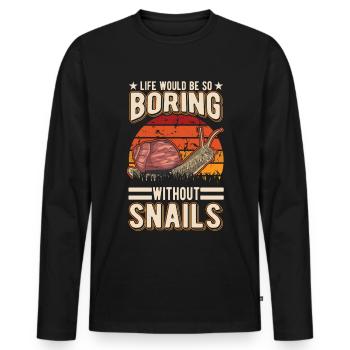 La vie serait si ennuyeuse sans Snails Snail - T-shirt manches longues Premium bio Homme - noir - Devant - Nico (187cm)