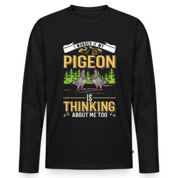 Taube Taubenzüchter Stadttaube - Männer Premium Bio Langarmshirt - Schwarz - Vorne - Nico (187cm)