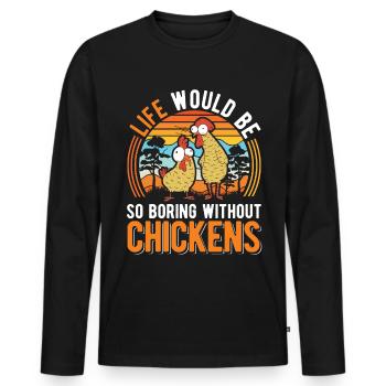 Chicken Chicken Breeding Chicken Farmer - Men's Premium Organic Long Sleeve Shirt - black - Front - Nico (187cm)