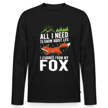 Fox Gift Red Fox - Men's Premium Organic Long Sleeve Shirt - black - Front - Nico (187cm)