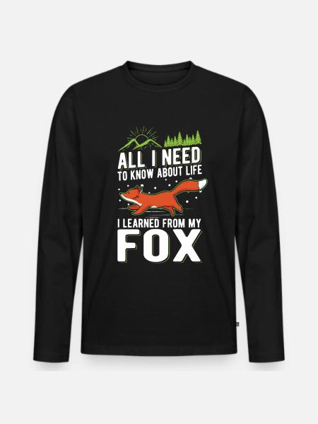 Fuchs Geschenk Rotfuchs - Männer Premium Bio Langarmshirt - Schwarz