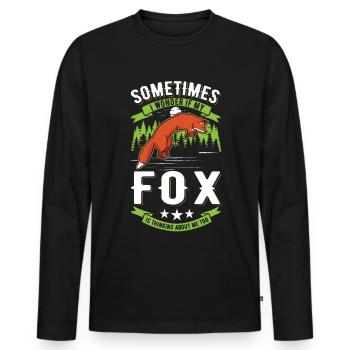 Fuchs Geschenk Rotfuchs - Männer Premium Bio Langarmshirt - Schwarz - Vorne - Nico (187cm)