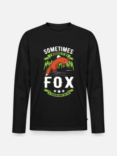 Fuchs Geschenk Rotfuchs - Männer Premium Bio Langarmshirt - Schwarz