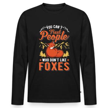 Fuchs Geschenk Rotfuchs - Männer Premium Bio Langarmshirt - Schwarz - Vorne - Nico (187cm)