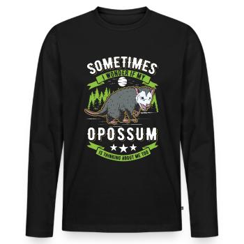 Opossum Possum Beutelratte - Männer Premium Bio Langarmshirt - Schwarz - Vorne - Nico (187cm)