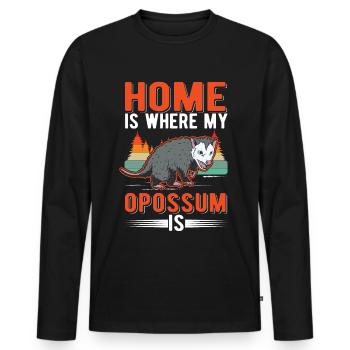 Home is where my Opossum is Possum Beutelratte - Männer Premium Bio Langarmshirt - Schwarz - Vorne - Nico (187cm)