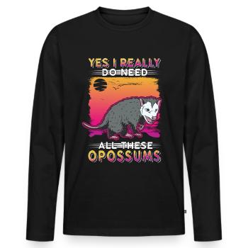 Opossum Geschenk Possum Beutelratte - Männer Premium Bio Langarmshirt - Schwarz - Vorne - Nico (187cm)