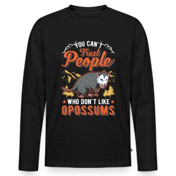 Opossum Gift Possum Pouch Rat - Men's Premium Organic Long Sleeve Shirt - black - Front - Nico (187cm)