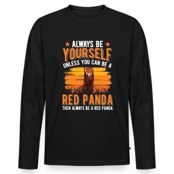 Roter Panda Geschenk Red Panda - Männer Premium Bio Langarmshirt - Schwarz - Vorne - Nico (187cm)
