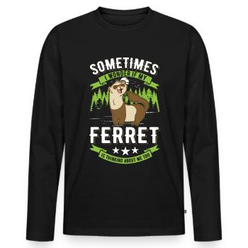 Ferret Lover Ferret Cadeau - T-shirt manches longues Premium bio Homme - noir - Devant - Nico (187cm)