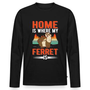 Home is where my Ferret is Frettchen - Männer Premium Bio Langarmshirt - Schwarz - Vorne - Nico (187cm)