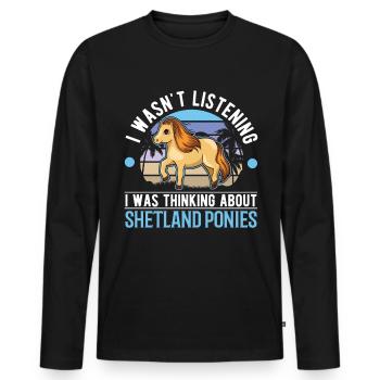 Shetland Pony Shetland Pony Shetty - T-shirt manches longues Premium bio Homme - noir - Devant - Nico (187cm)