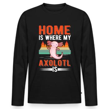 Home is where my Axolotl is Schwanzlurch - Männer Premium Bio Langarmshirt - Schwarz - Vorne - Nico (187cm)
