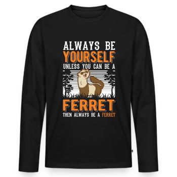 Ferret Lover Ferret Cadeau - T-shirt manches longues Premium bio Homme - noir - Devant - Nico (187cm)