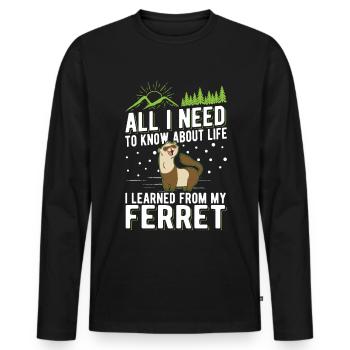 Ferret saying Ferret - Men's Premium Organic Long Sleeve Shirt - black - Front - Nico (187cm)