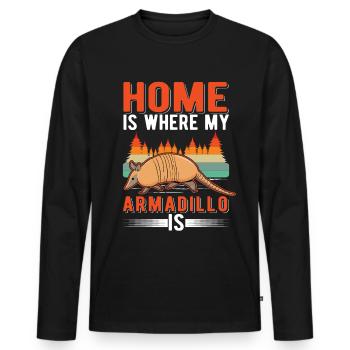 Armadillo Zuhause Gürteltier - Männer Premium Bio Langarmshirt - Schwarz - Vorne - Nico (187cm)