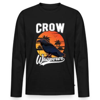 Crows Whisperer Raven Raven Crow Breeder - Men's Premium Organic Long Sleeve Shirt - black - Front - Nico (187cm)