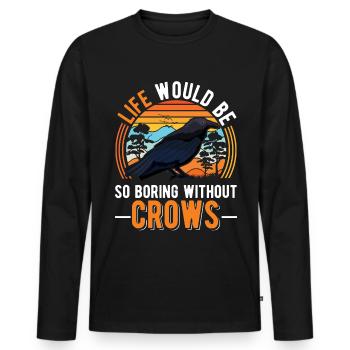 Crow Raven Raven Crow Keeping Crow Breeder - Men's Premium Organic Long Sleeve Shirt - black - Front - Nico (187cm)