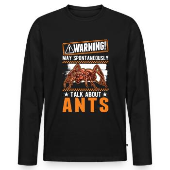 Warning Ants Ant Farm Fire Ants - Men's Premium Organic Long Sleeve Shirt - black - Front - Nico (187cm)