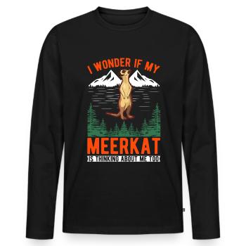 Erdmännchen Surikat Meerkat - Männer Premium Bio Langarmshirt - Schwarz - Vorne - Nico (187cm)