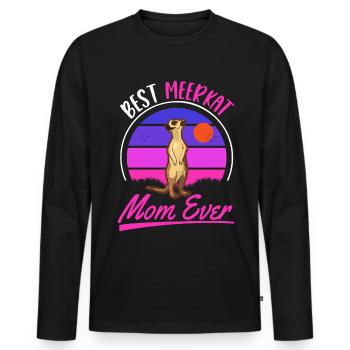 Meerkat Mama GirlMeerkat Maman - T-shirt manches longues Premium bio Homme - noir - Devant - Nico (187cm)