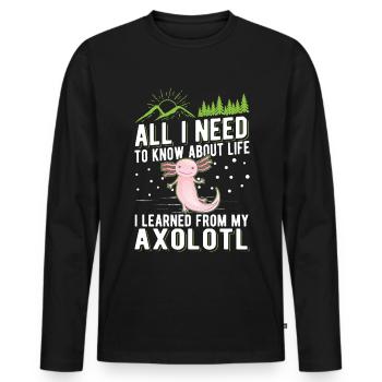 Axolotl Cadeau Amphibien à queue - T-shirt manches longues Premium bio Homme - noir - Devant - Nico (187cm)