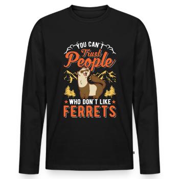 Ferret lover Ferret Gift - Men's Premium Organic Long Sleeve Shirt - black - Front - Nico (187cm)