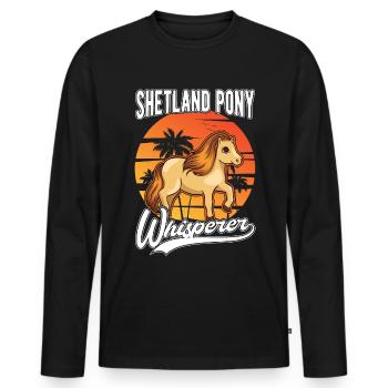Shetland Pony Flüsterer Shetland Pony Whisperer - T-shirt manches longues Premium bio Homme - noir - Devant - Nico (187cm)